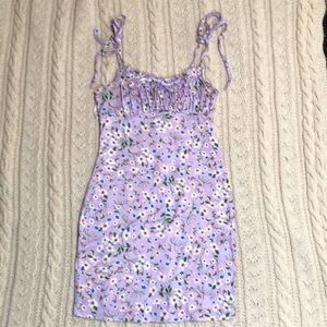 Purple floral mini dress